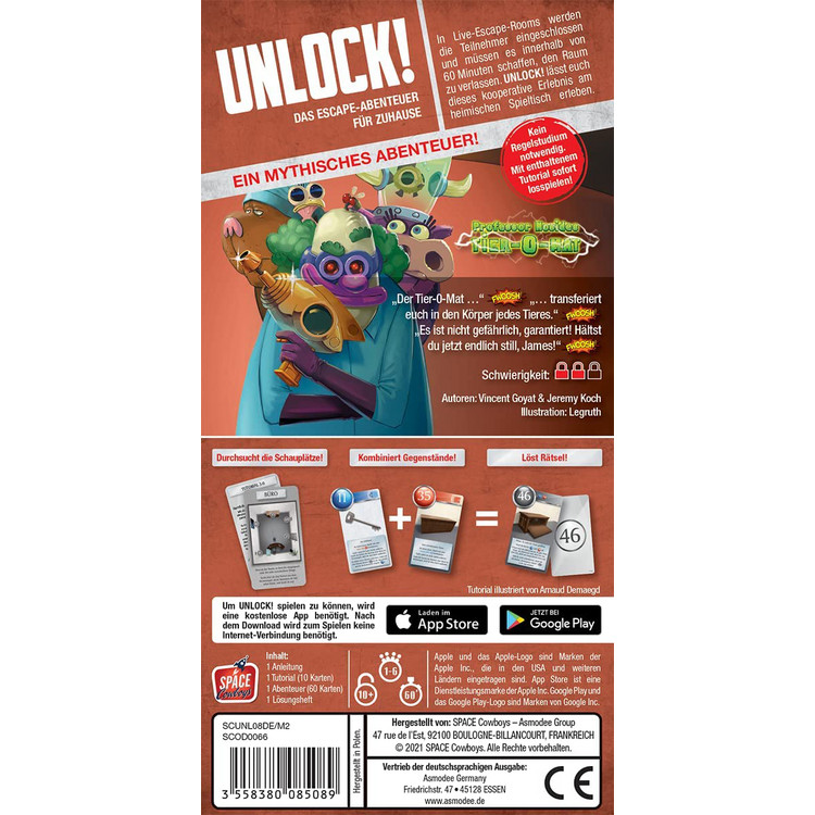 Unlock! 8 - Einzelszenario 2: Professor Nosides TIER-O-MAT