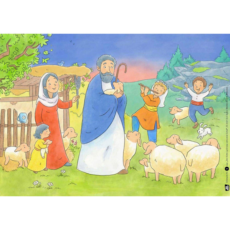 Der Hirte sucht das verlorene Schaf (Bildkarten A3)