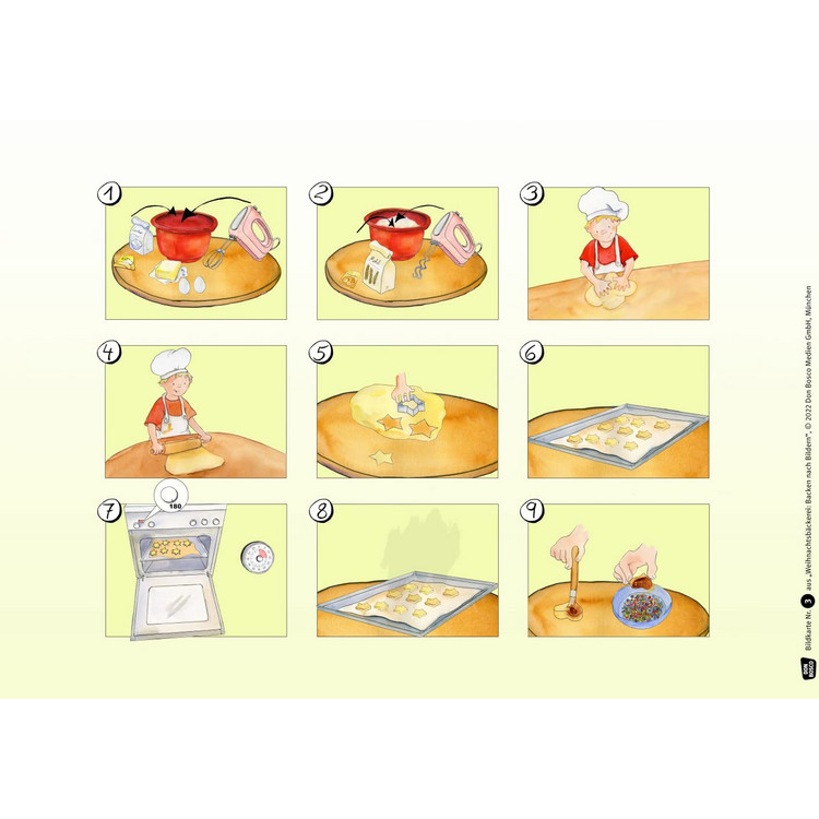 Weihnachtsbäckerei (Bildkarten A3)