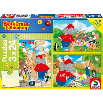 Puzzle: Benjamin Blümchen - Im Zoo (3x24 Teile)
