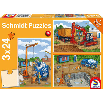 Schmidt Puzzles Auf der Baustelle (3x24 Teile)