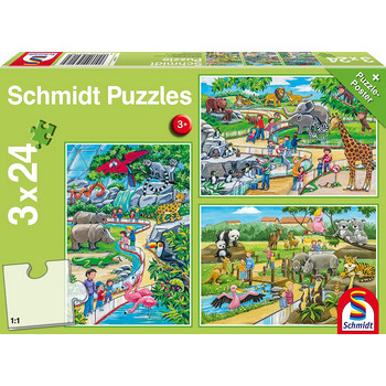 Schmidt Puzzles Ein Tag im Zoo (3x24 Teile)